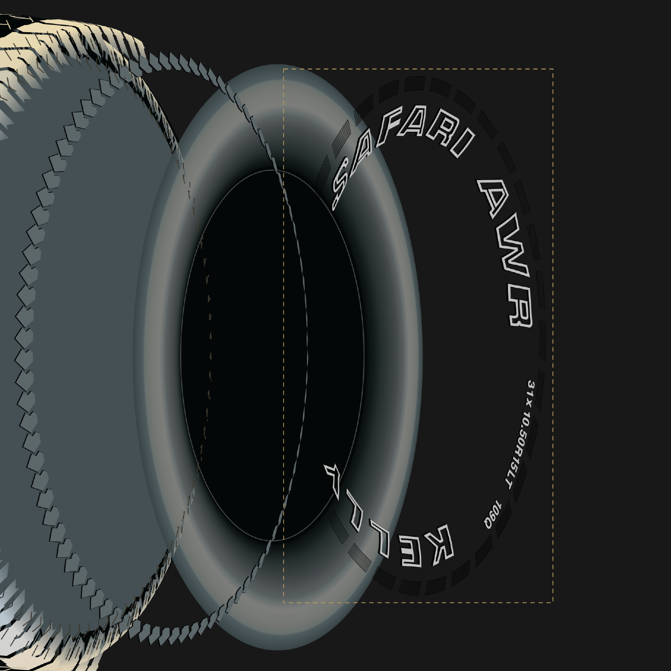 The tire exploded into its constructed parts